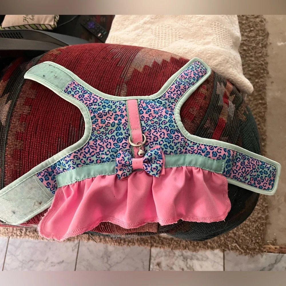 Velcro cat/dog harness with a bell and a tutu.
